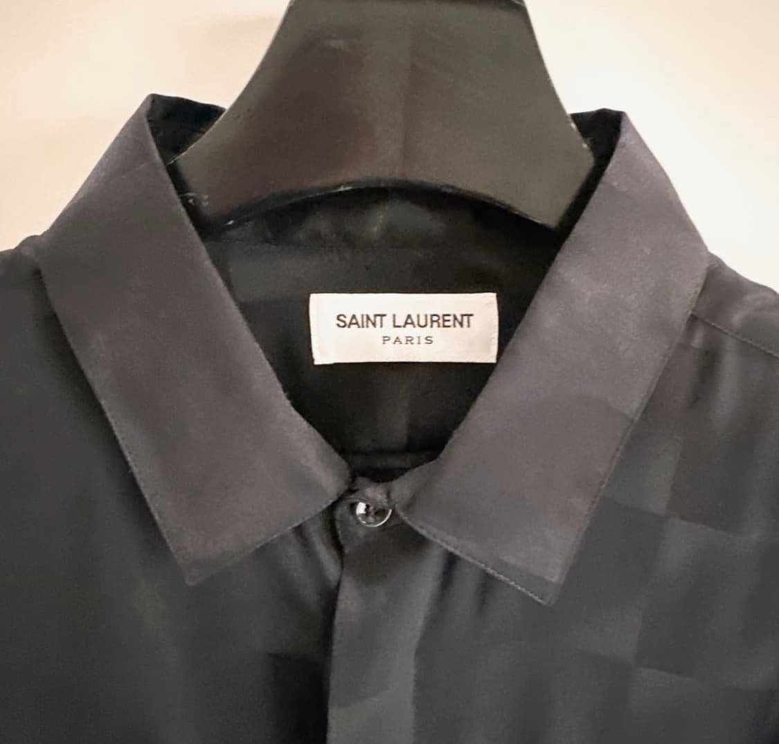 [스키즈 현진님 착용] 생로랑 22SS 실크 체커 셔츠 상품이미지4