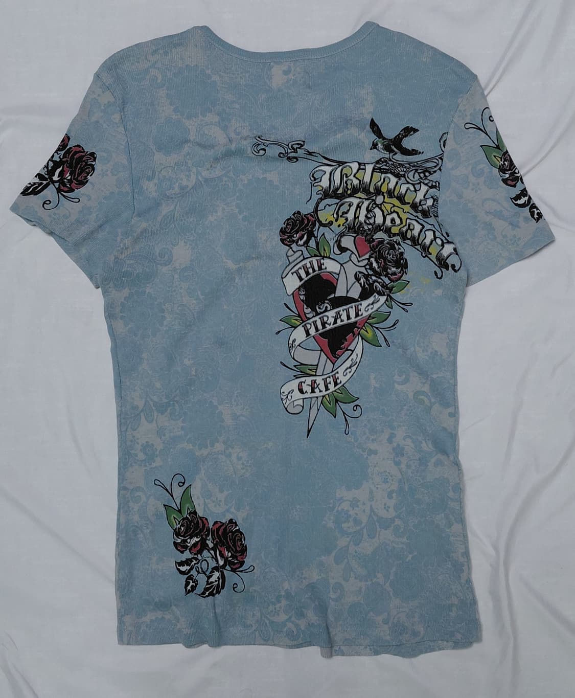 [L] 빈티지 Skinny Minnie 타투 아트 라인스톤 티셔츠 상품이미지9