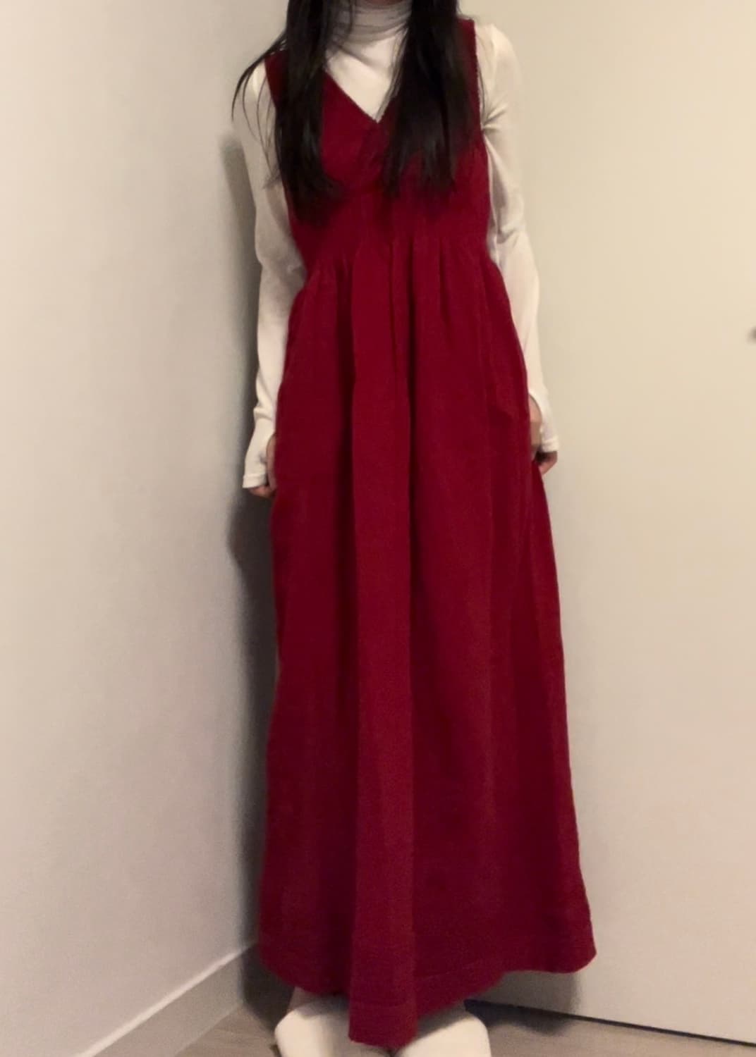 red knit sleeveless maxi ops 상품이미지3