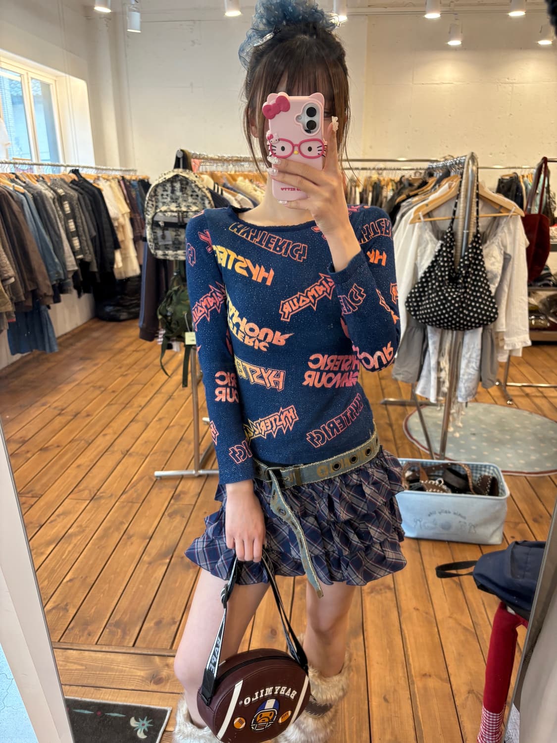 히스테릭글래머 글리터 패턴 슬리브 상품이미지1