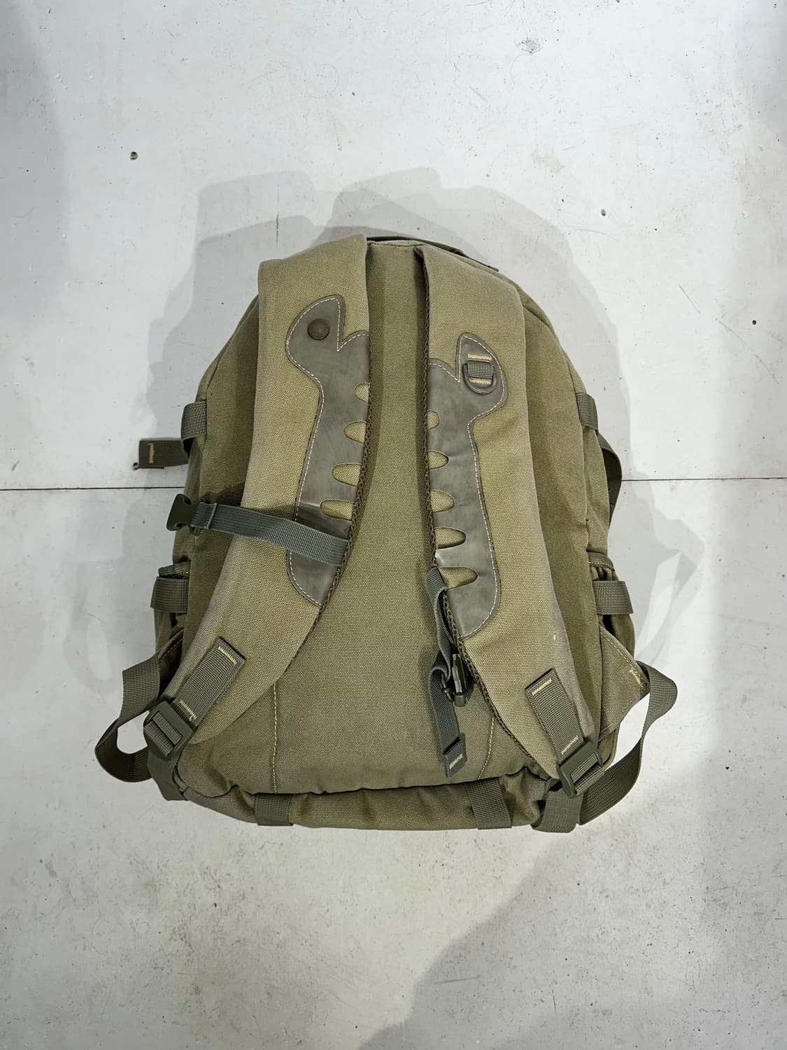일본 빈티지 90s AERLIS 밀리터리 카키 백팩 가방  상품이미지5