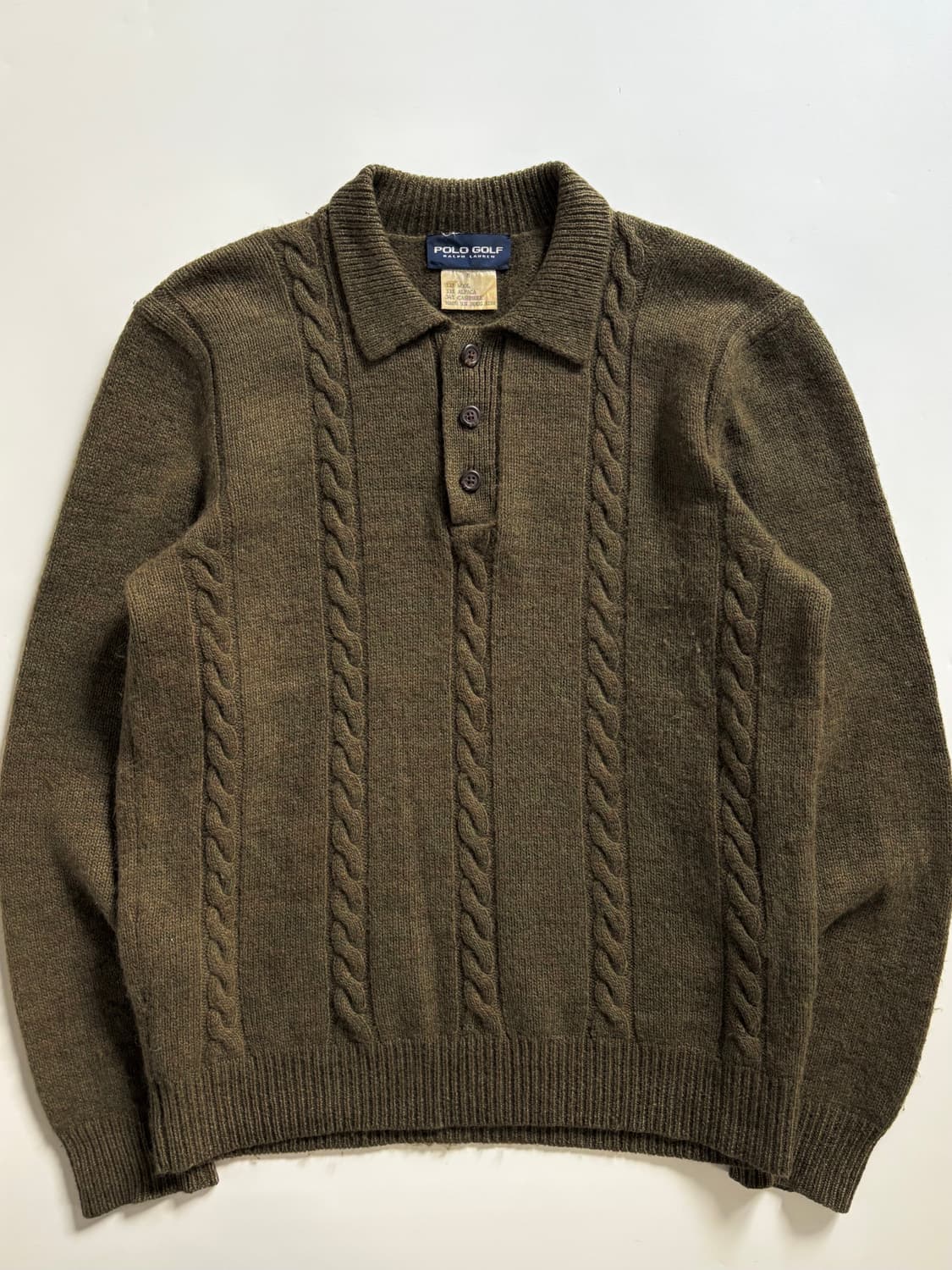 Polo 폴로 골프 카키 캐시미어 알파카 카라 니트 상품이미지2