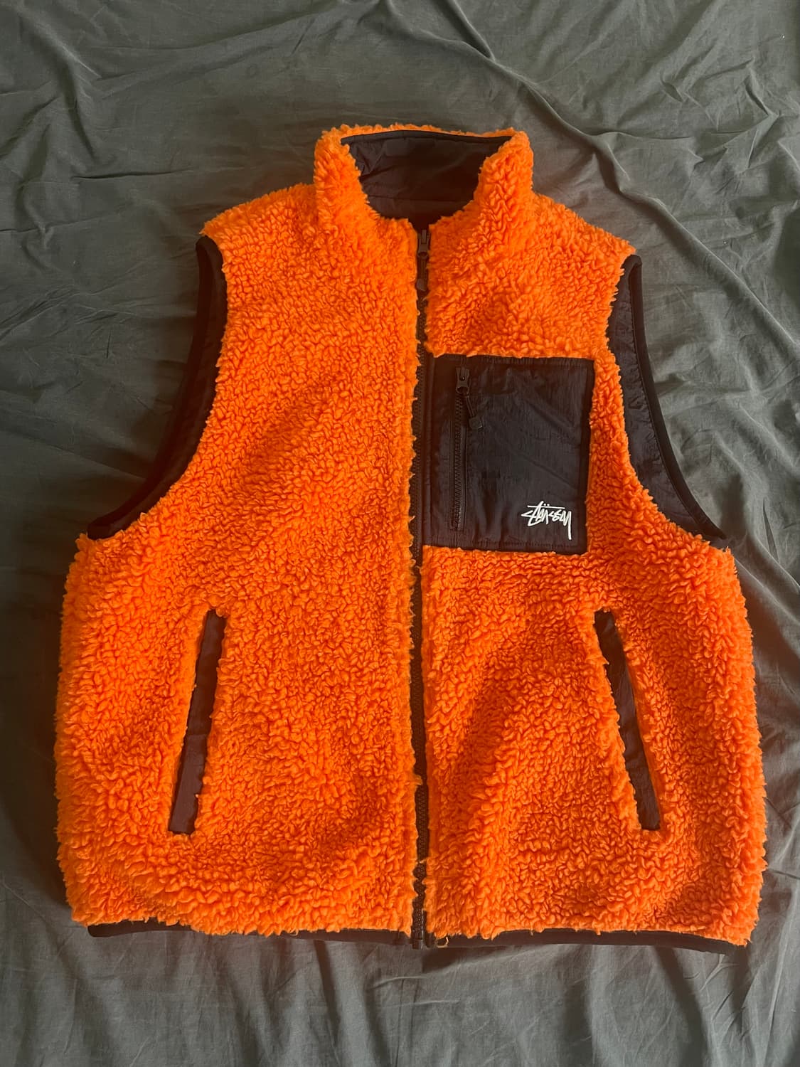 Stussy Sherpa Reversible Vest Tangerine 상품이미지2