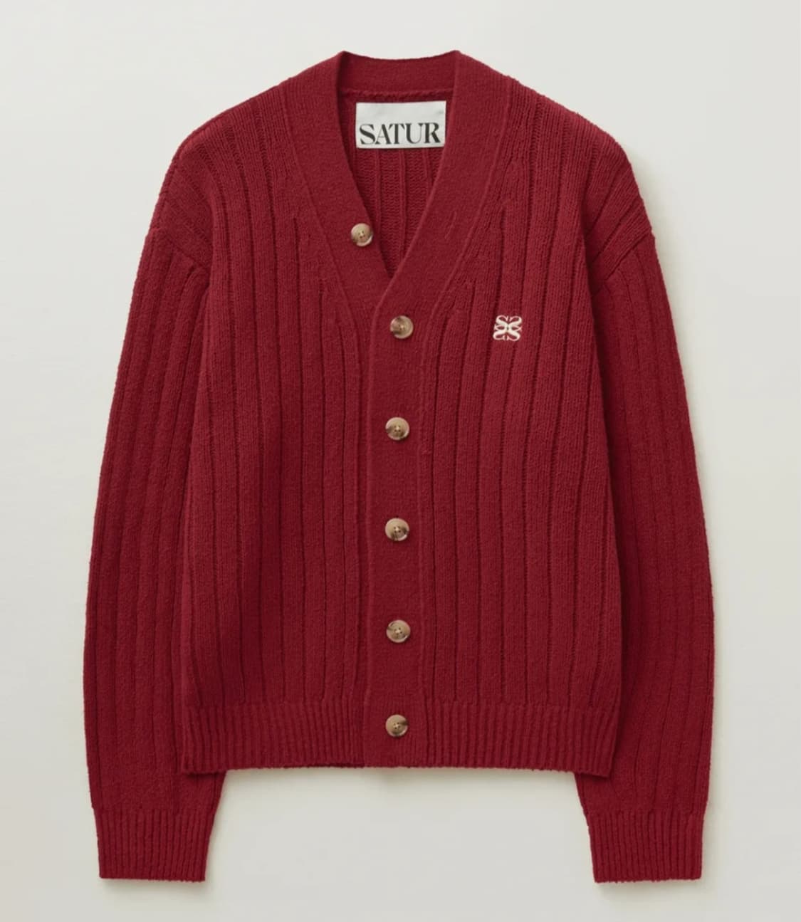 세터 파로 오버 사이즈 부클 가디건(버건디 레드) M 상품이미지1