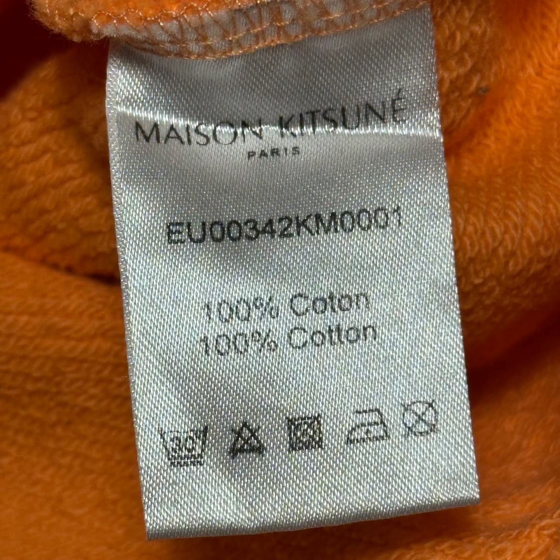 S 메종 키츠네 더블 폭스 헤드 오렌지 후드티 상품이미지5