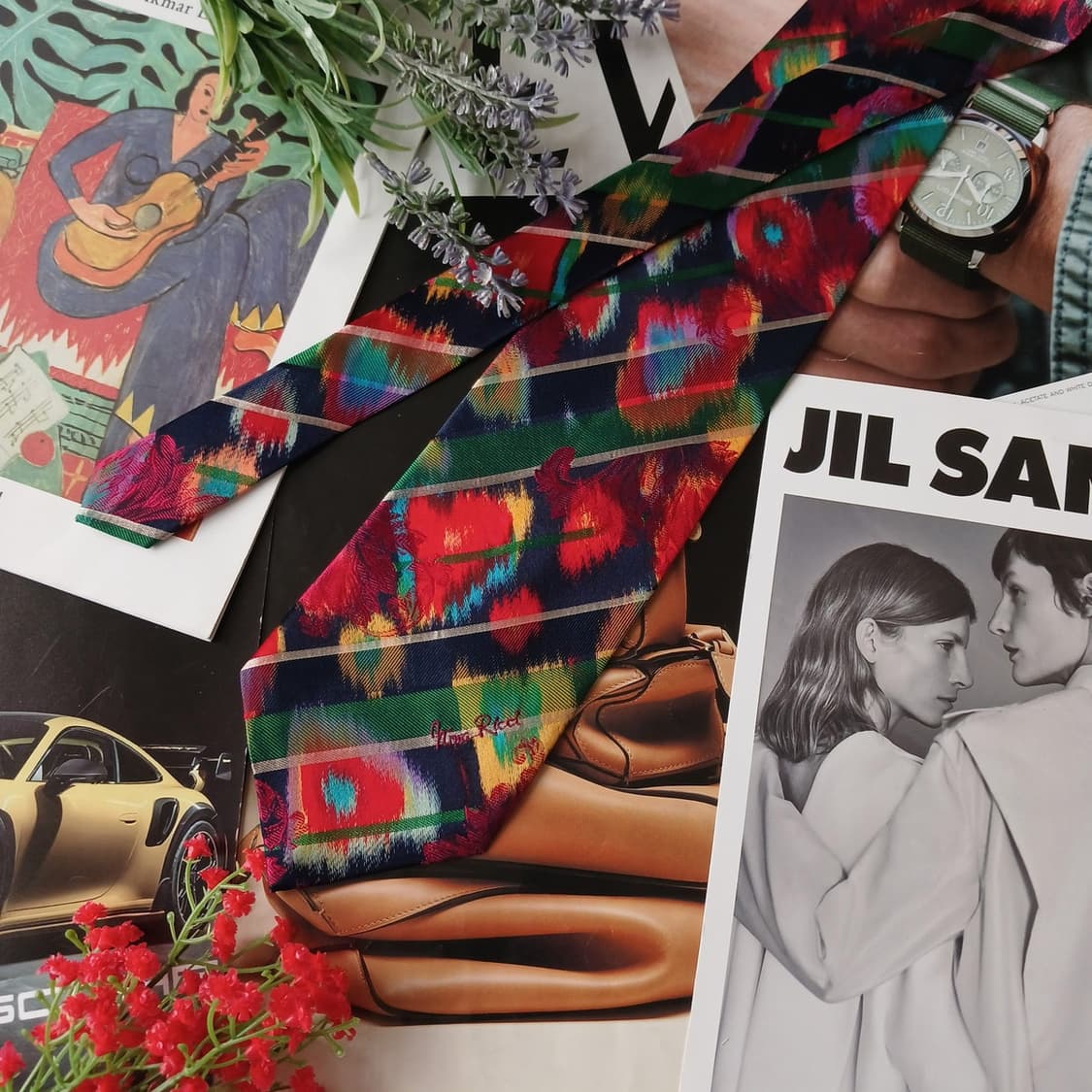 니나리치 실크 멀티 스트라이프 넥타이 9.7cm A+~A등급 A19509 상품이미지5