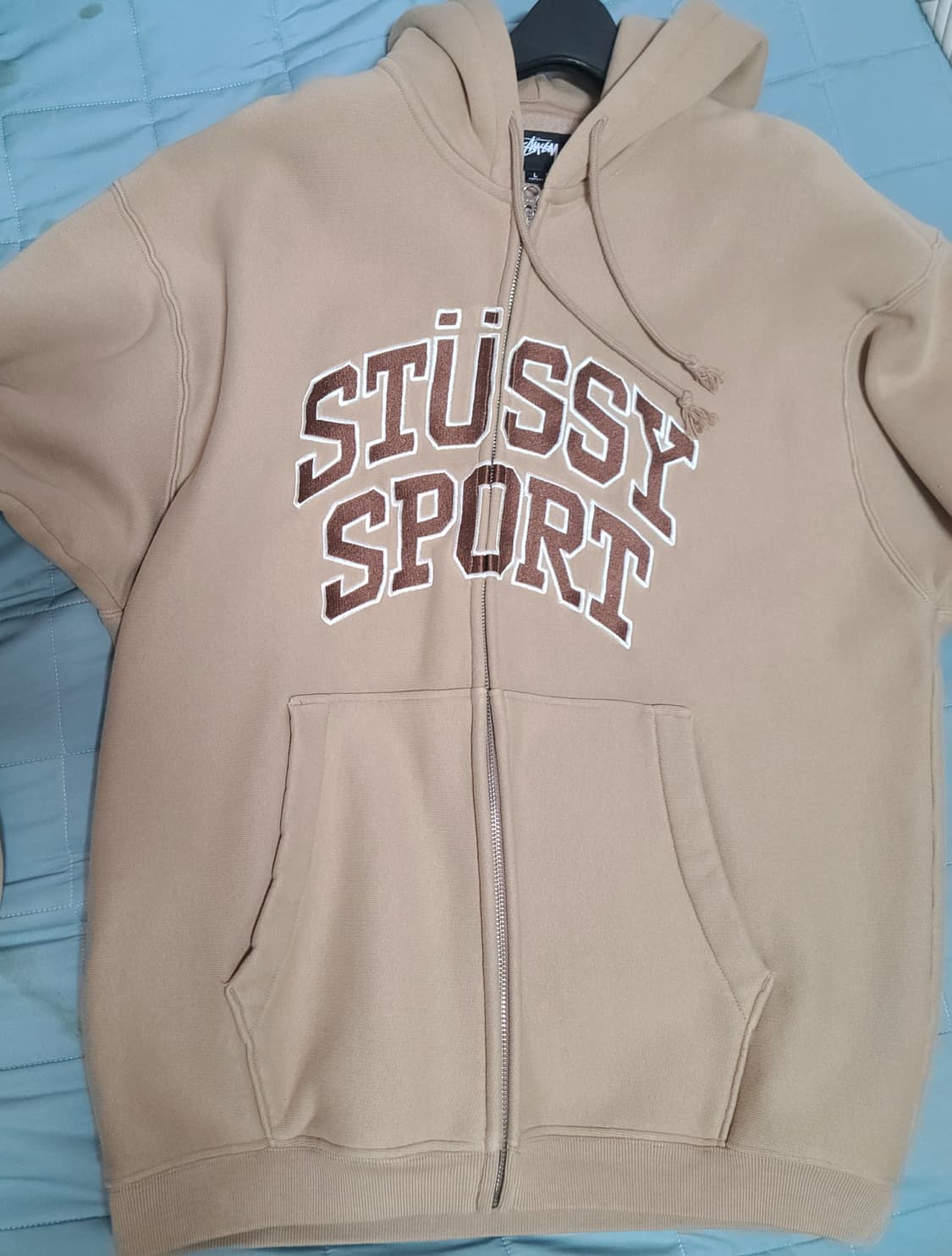 스투시 스포츠 후드집업 탄 L 상품이미지1