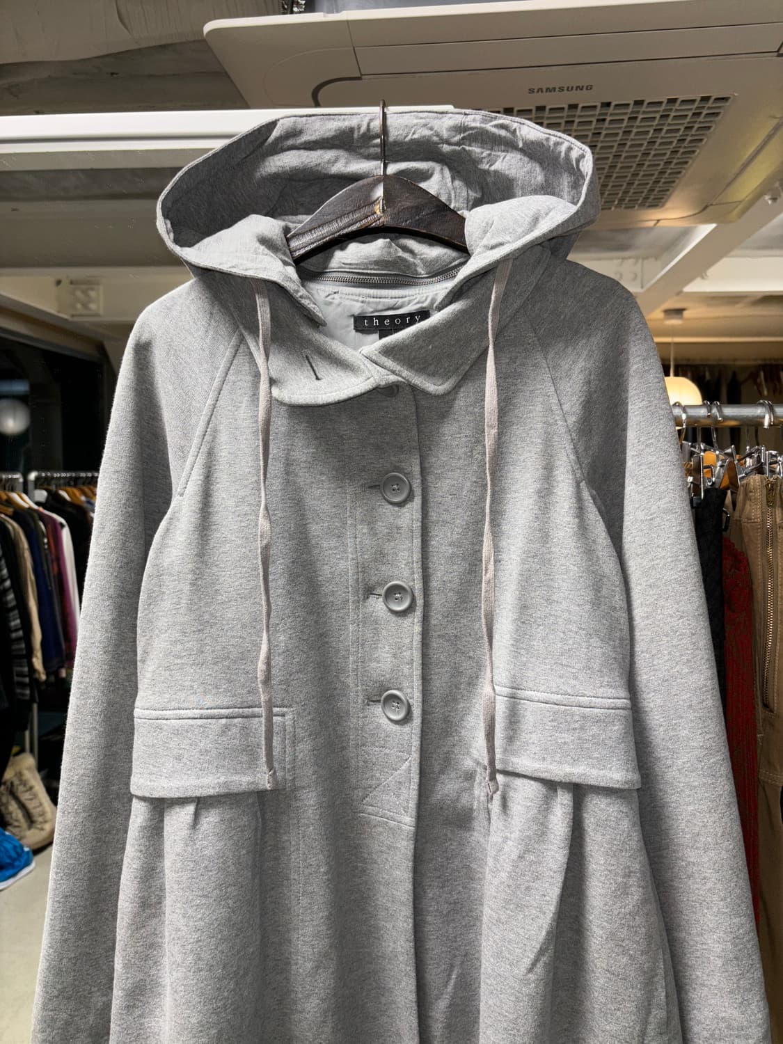 띠어리 후드 하이넥 코트 상품이미지3