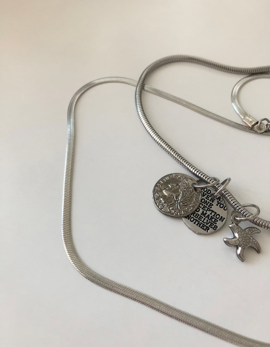 더블 뱀체인 목걸이 Double snake chain 상품이미지2