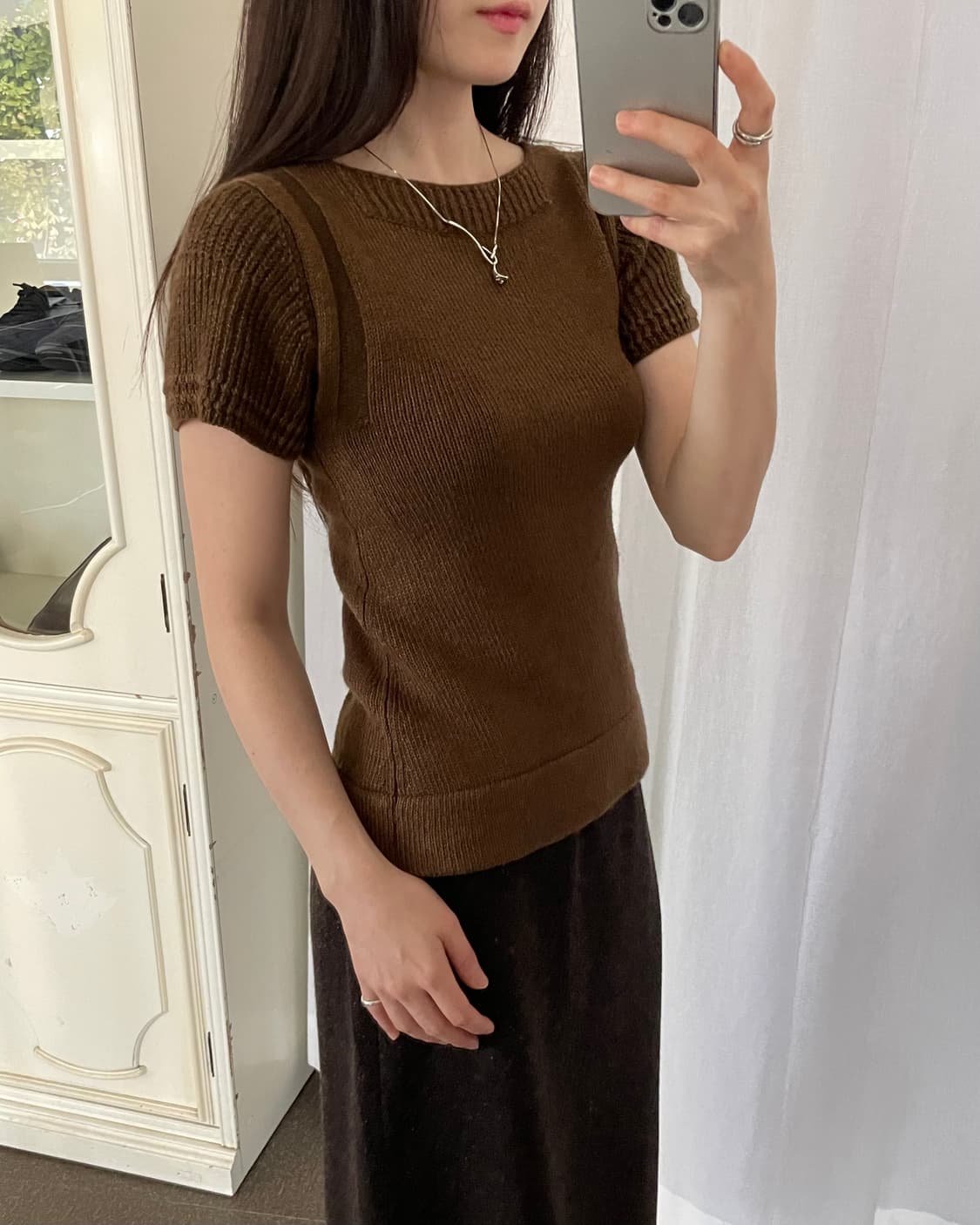 vintage wool blended short sleeve knit 상품이미지9