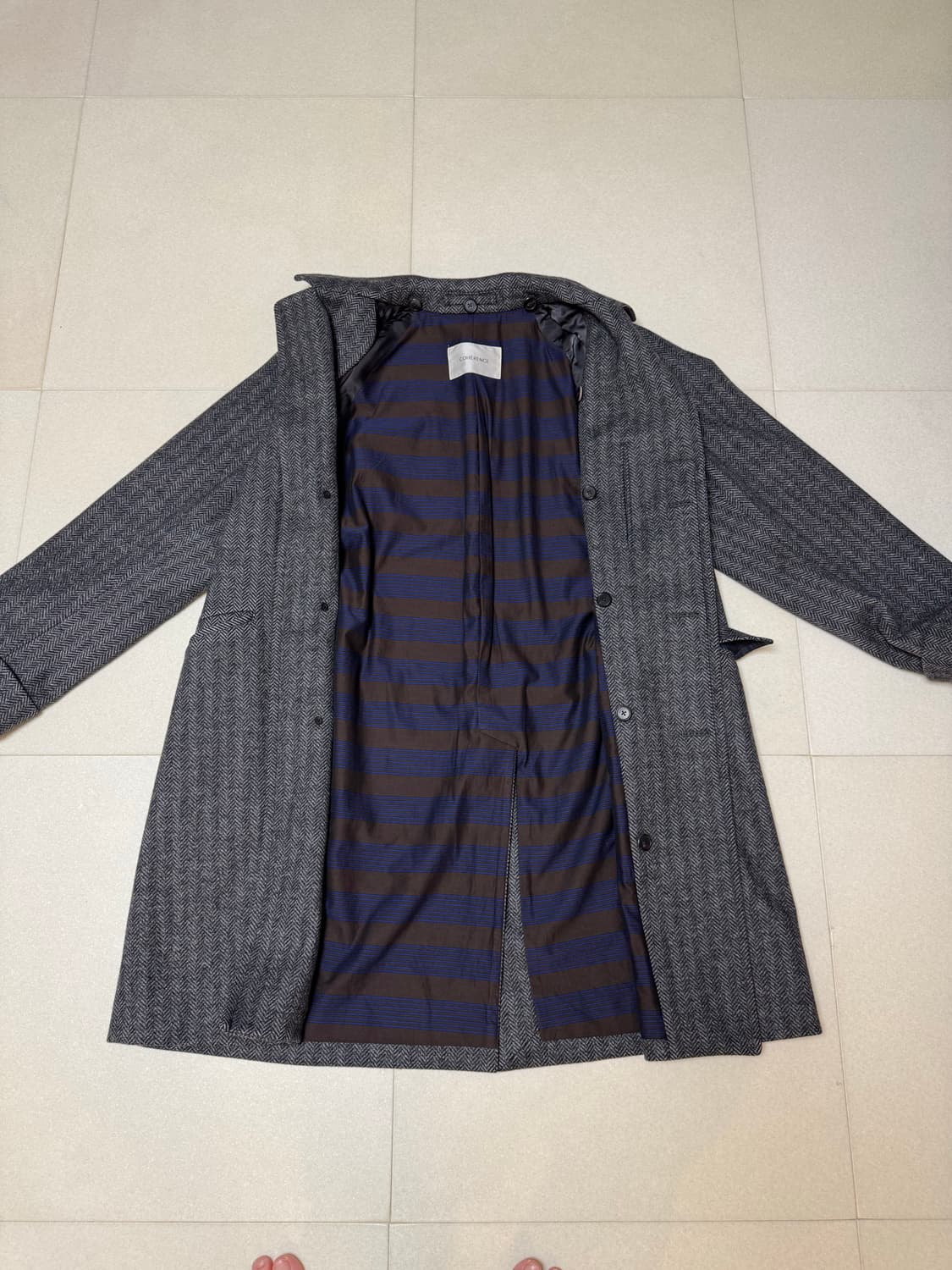 코히어런스 코브 쉐브론 트위드 그레이 M 사이즈 상품이미지4