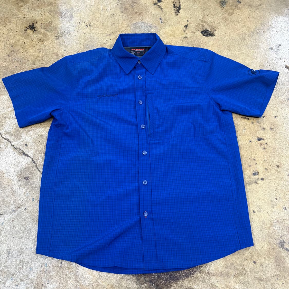 [정품/M] 마무트 블루 체크패턴 반팔 셔츠 b14 상품이미지2