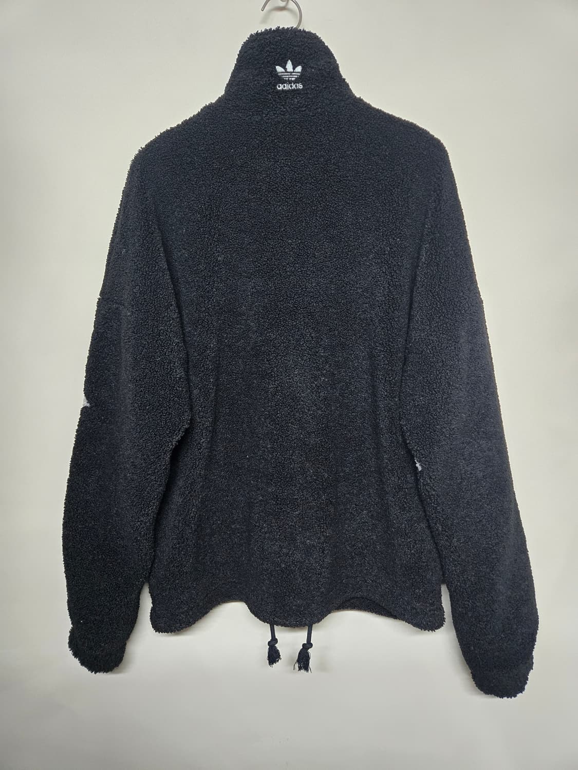 아디다스 블랙/회색 트레포일 뽀글이 자켓2XL 상품이미지2