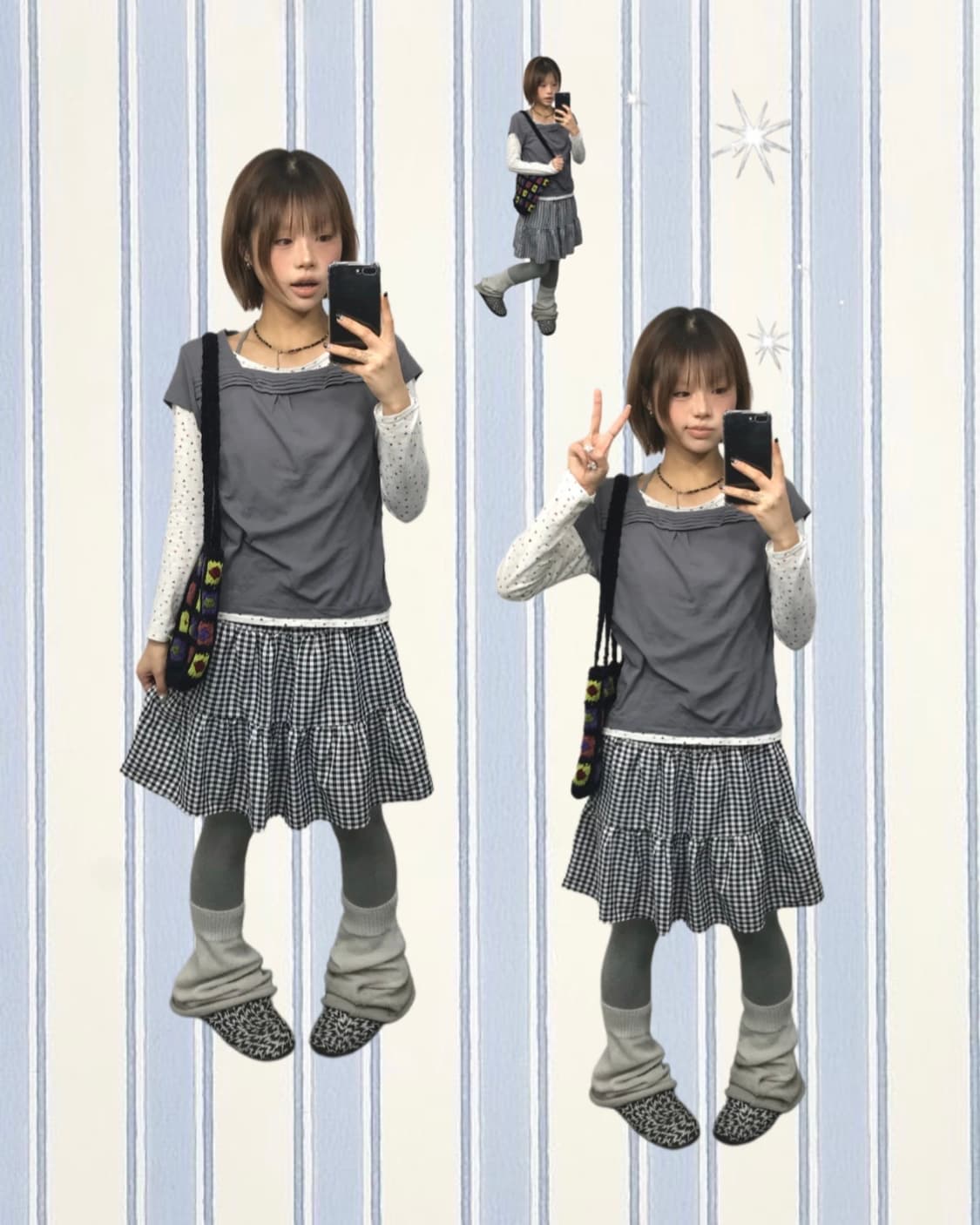 𖤐깅엄 데일리 코디 Set 𖤐 상품이미지1