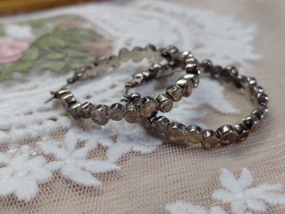 Vintage ) 빈티지 큐빅링귀걸이 상품이미지5