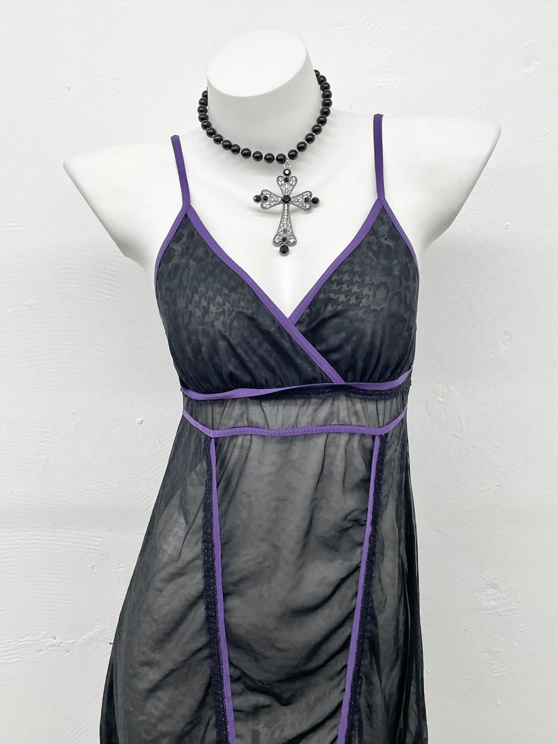 블랙 쿠로미 메쉬 슬립 상품이미지2