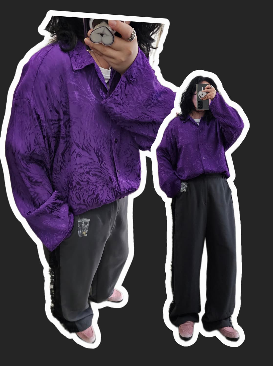 Japan 퍼플 마블링 블라우스 상품이미지1