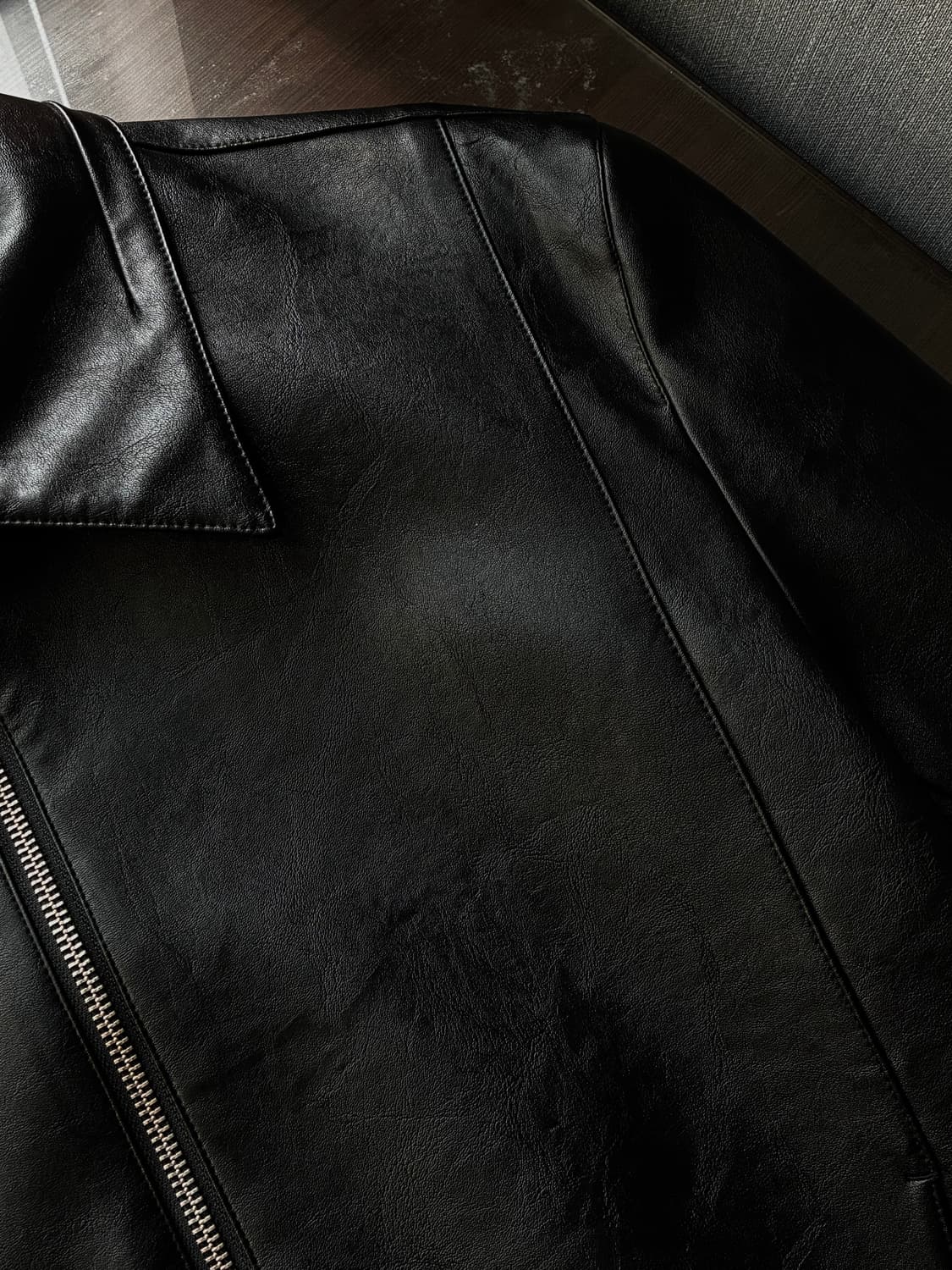 (L) 드로우핏 리파인드 라인 레더 자켓 [BLACK] 판매 상품이미지9