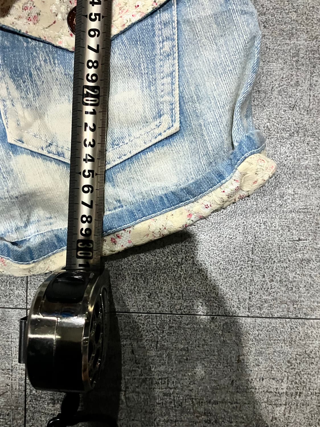 일본빈티지 Garment 핀터깔y2k 히메갸루펑크 페어리플라워 데님반바지 상품이미지4