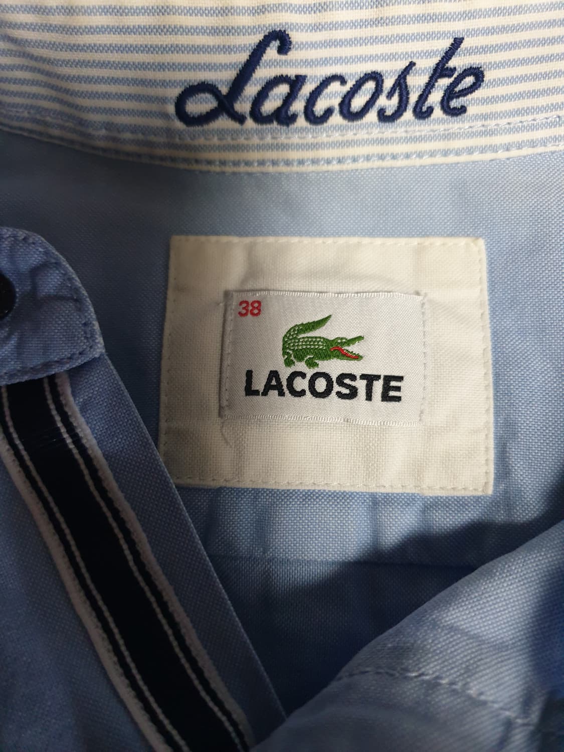 (동일드방레) 라코스테 옥스퍼드 슬림핏 긴팔셔츠 스카이블루 (95) 상품이미지3