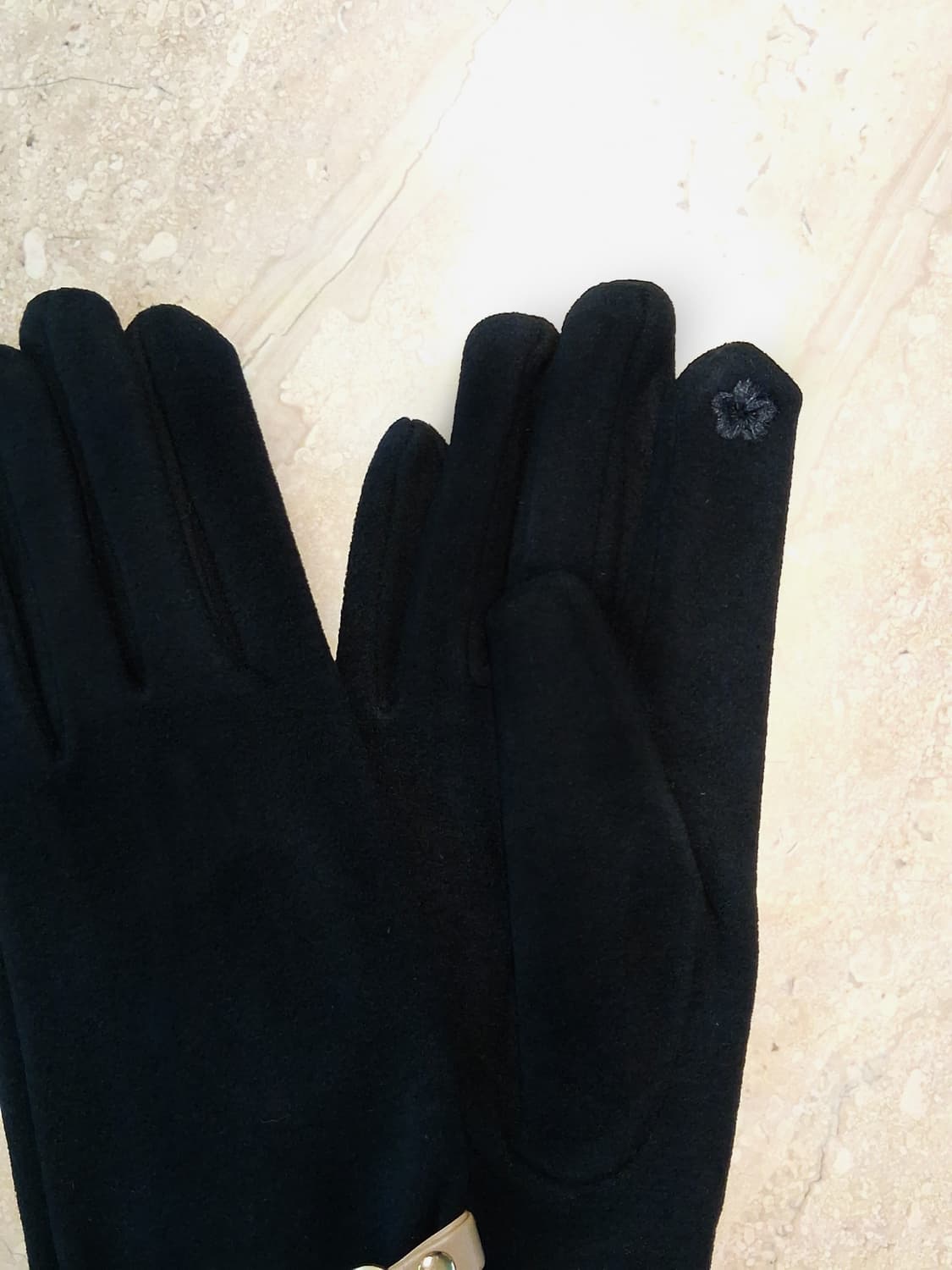 버클장식 스웨이드 장갑 블랙 (새상품) 상품이미지6