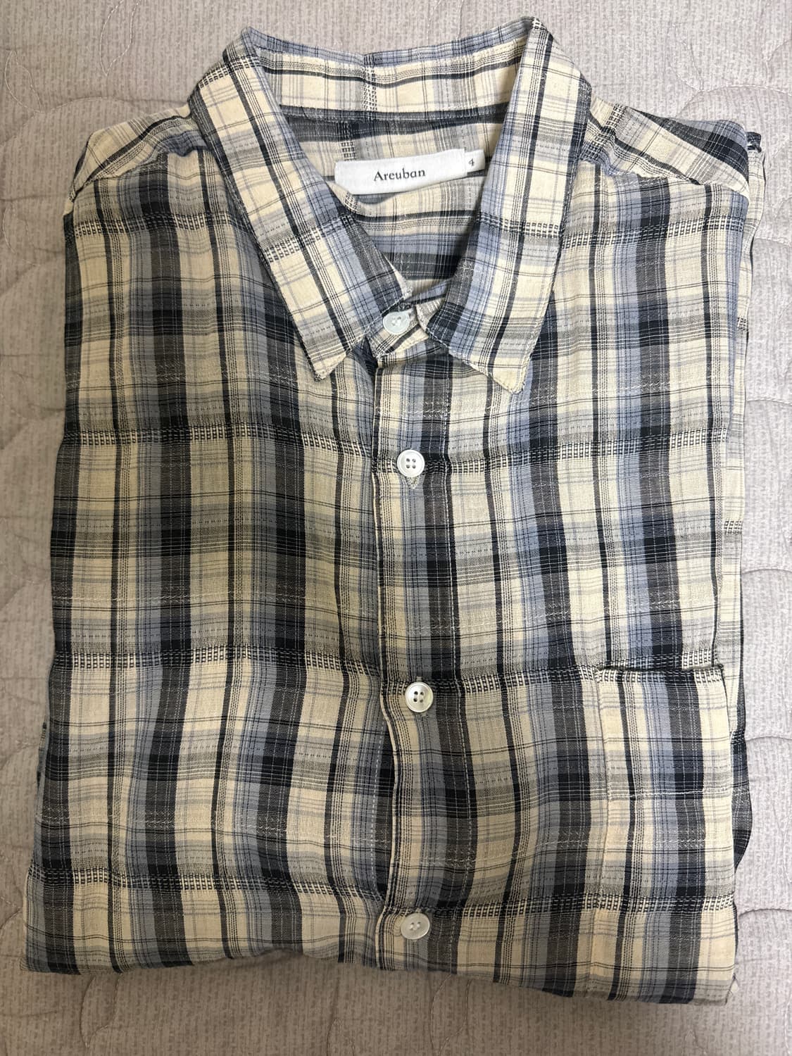 아르반 컨티누어스 체크 셔츠_옐로우 블루 상품이미지1