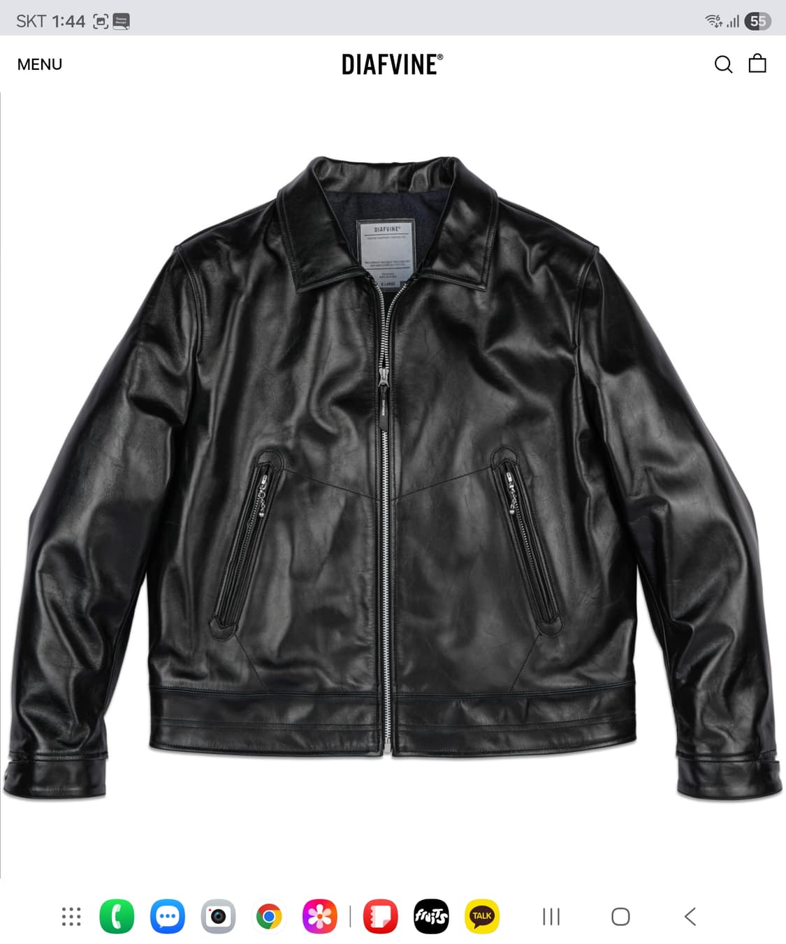 디아프바인 카프스킨 스포츠 레더자켓 XL(105) - 울라이너 상품이미지2