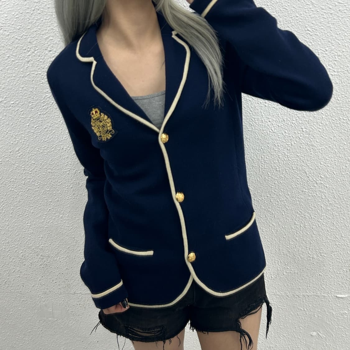 2000s 폴로 랄프로렌 골드자수 로고 니팅 가디건 자켓 M 상품이미지2