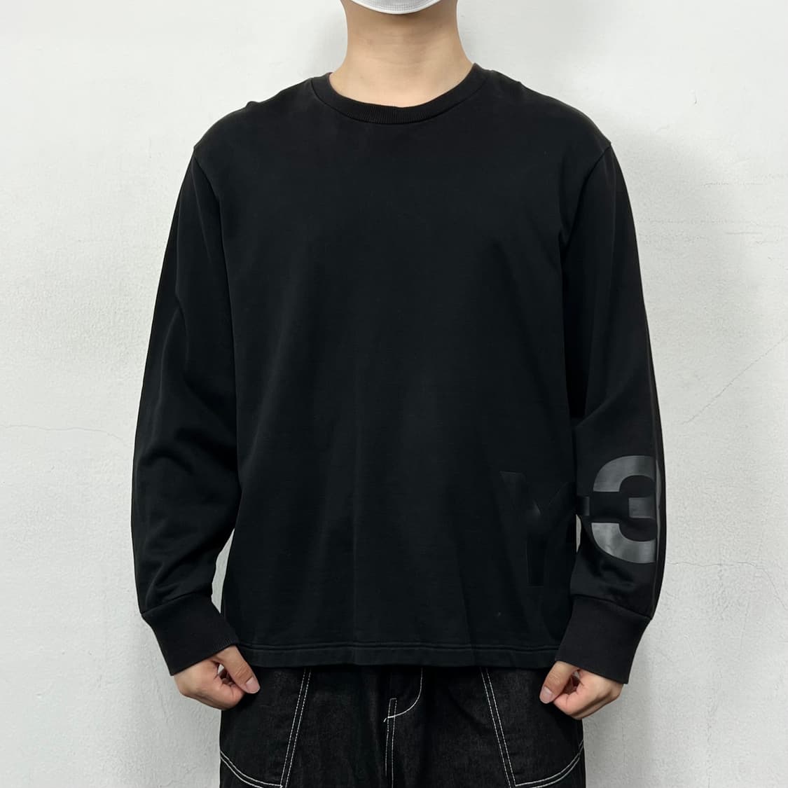 Y-3 와이쓰리 하프로고 블랙 스웻 맨투맨 상품이미지2