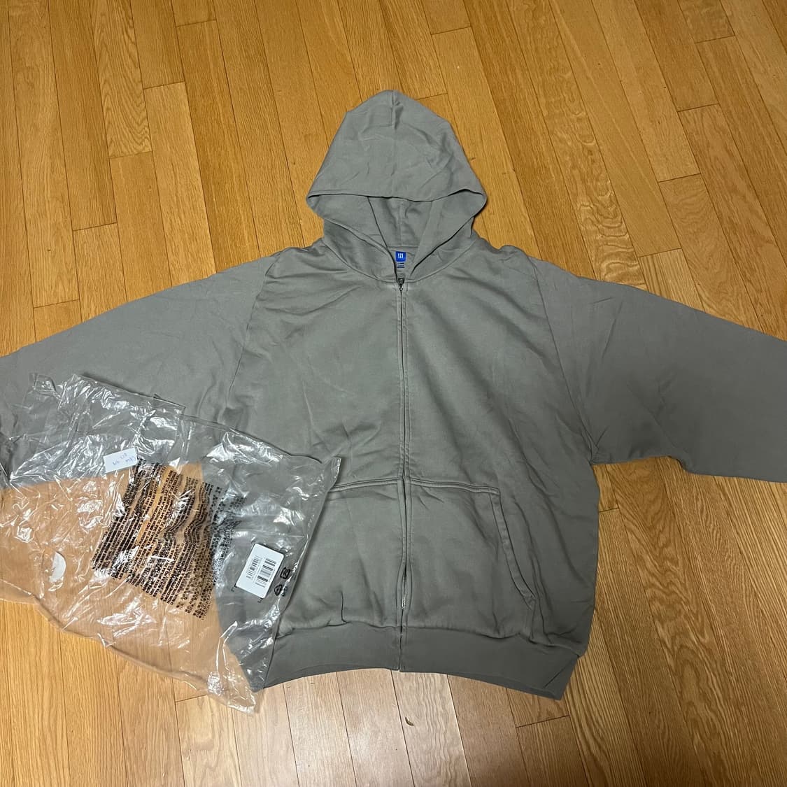 [L] 이지 갭 H14 라이트 그레이 후드집업 상품이미지1