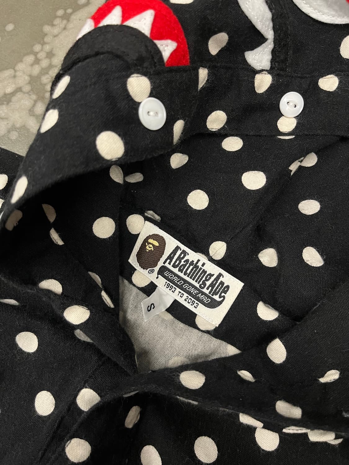 베이프 도트 샤크셔츠 S 상품이미지4