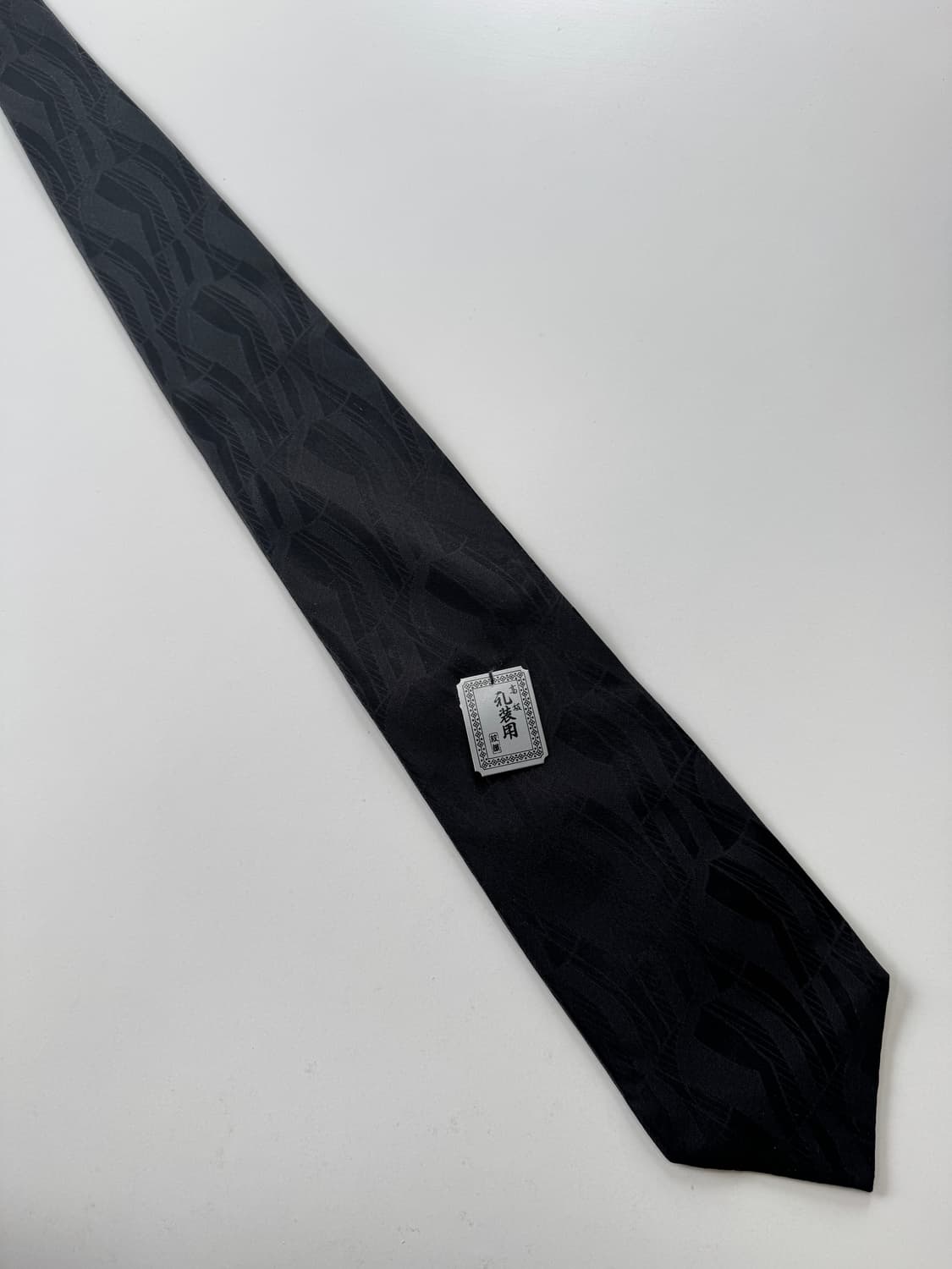 블랙 패턴 실크 넥타이 9cm 상품이미지2
