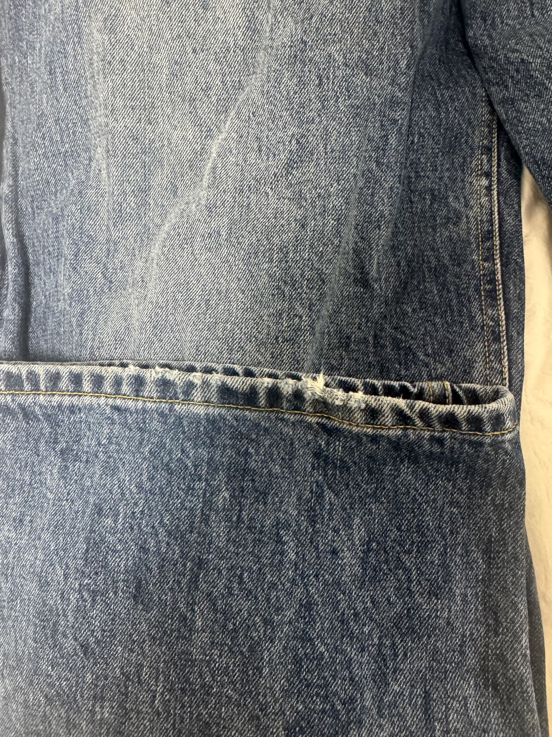 해칭룸 와이드 커브진 워시드 블루 2사이즈 상품이미지2