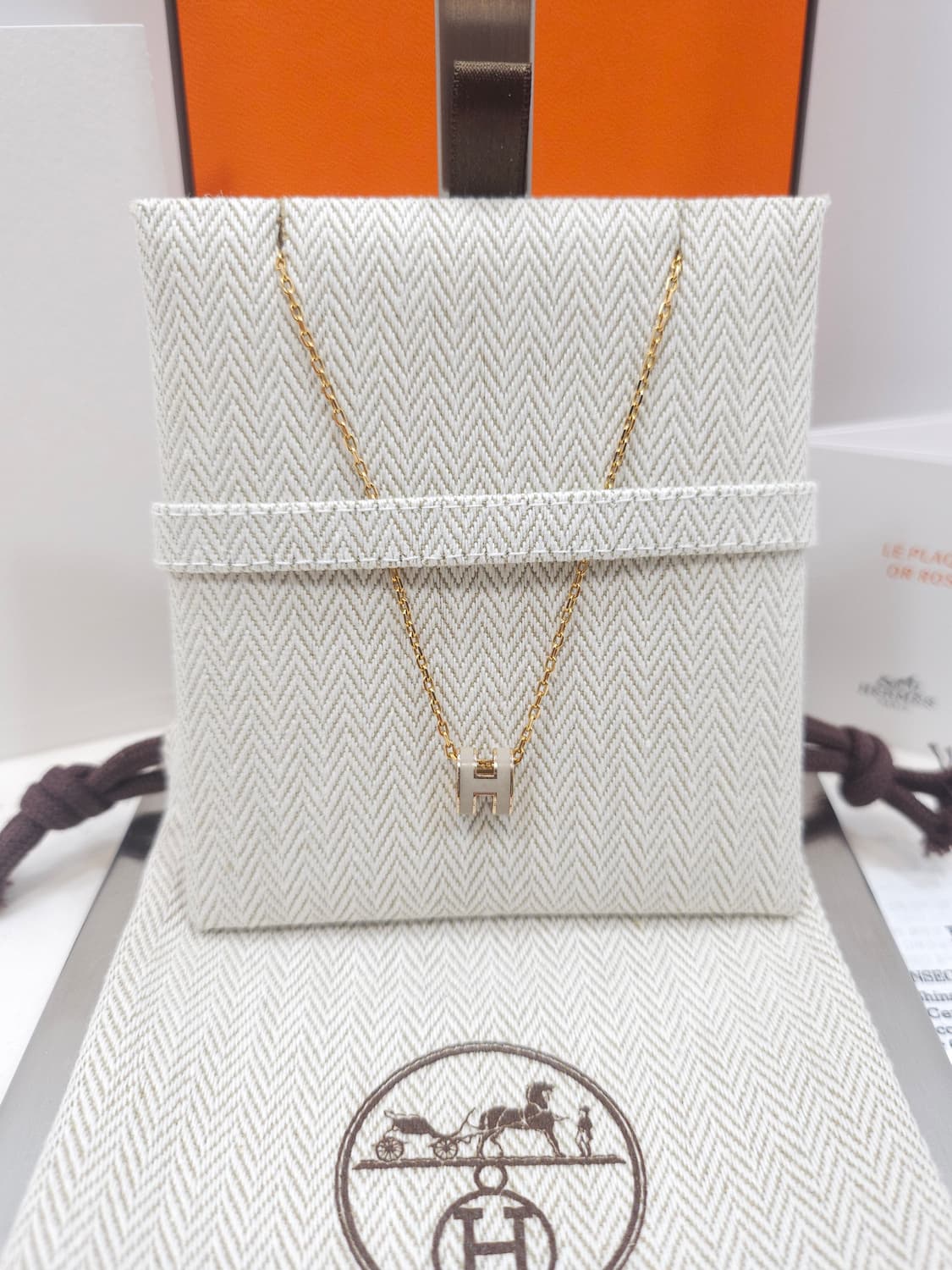 [정품]에르메스 미니 팝아슈 마롱/로즈골드 목걸이 상품이미지2