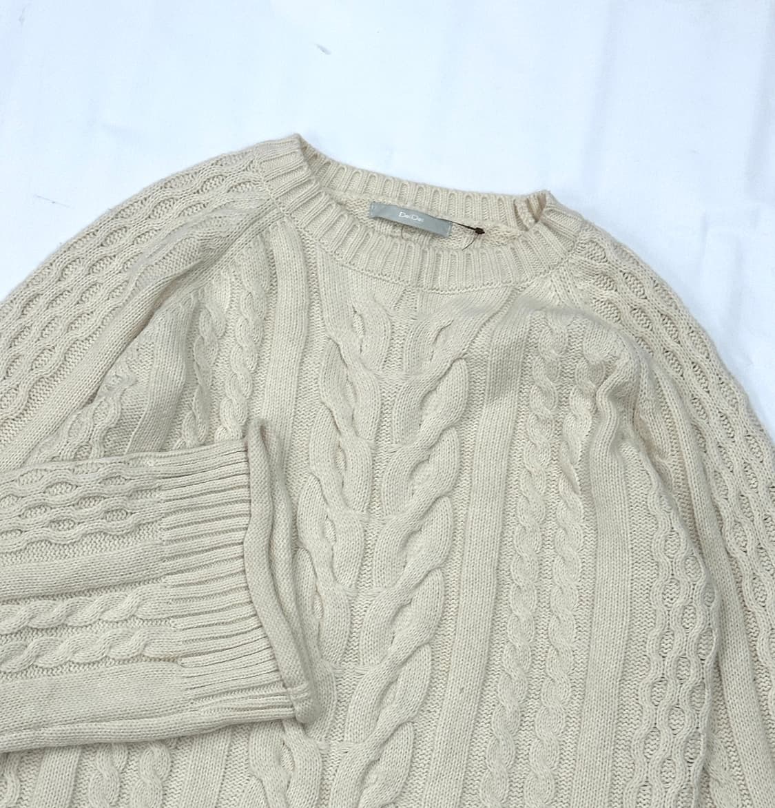 🌨️사와코의 아이보리 롱 니트🌨️ 하구미 그런지 히피 오리엔탈 꽈베기 상품이미지4