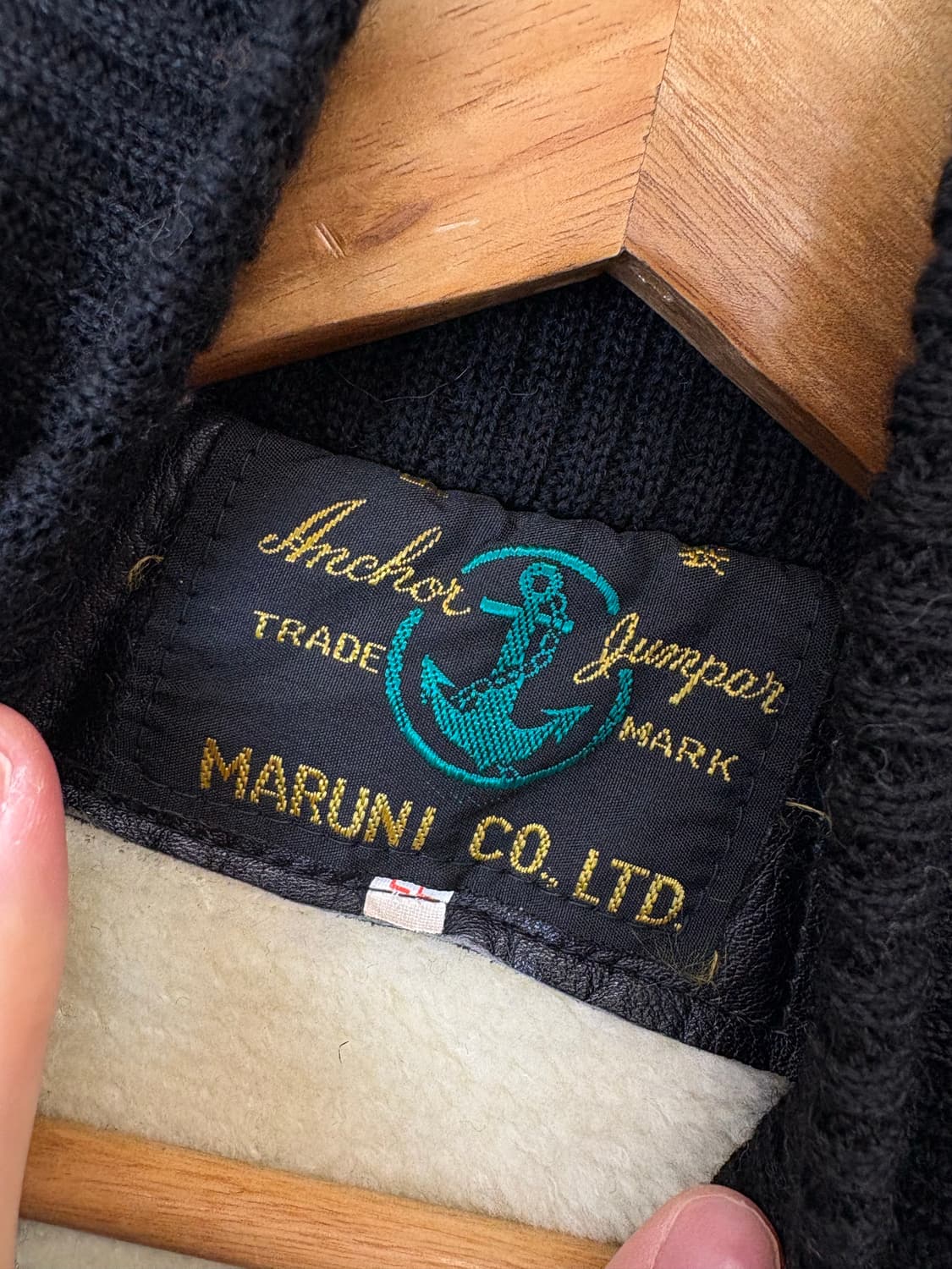 빈티지 리얼레더 봄버 자켓 블랙 상품이미지8