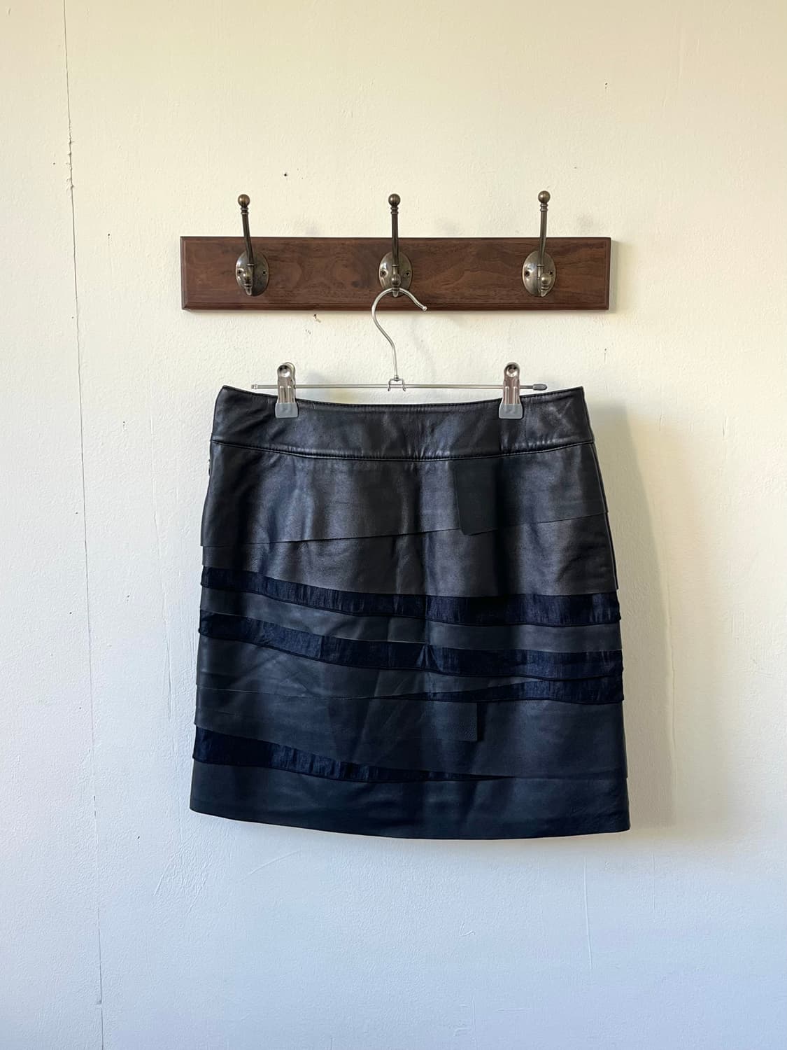 D’DEMOO 레이더드 레더 스커트 상품이미지3