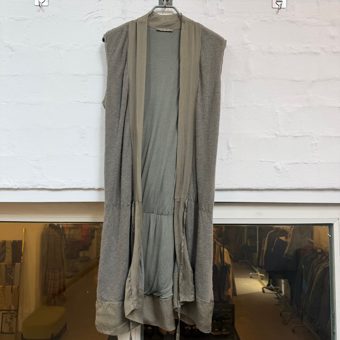 120% Lino Italy 슬리브리스 롱 가디건 XS 상품이미지1