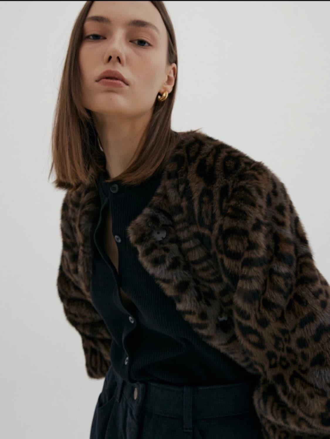 길트프리 GUILTFREE 레오파드 에코퍼 코트 상품이미지2