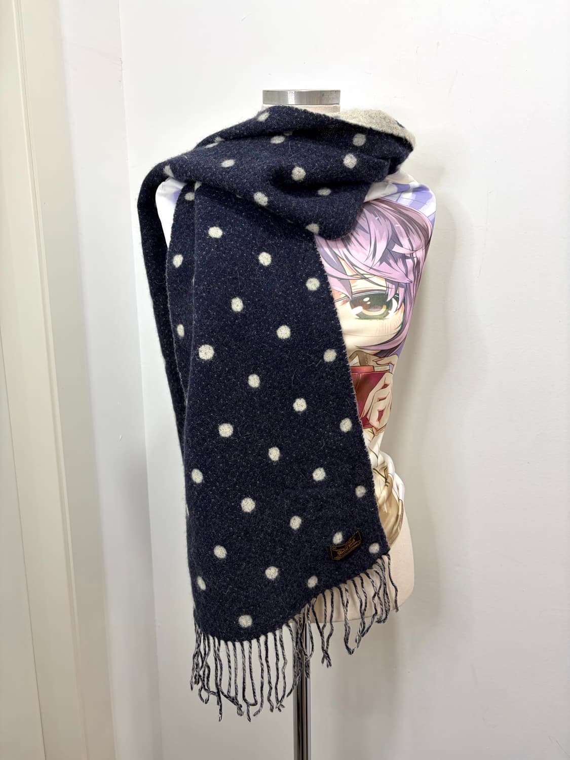 일본 빈티지 모리걸 도트 머플러 상품이미지1