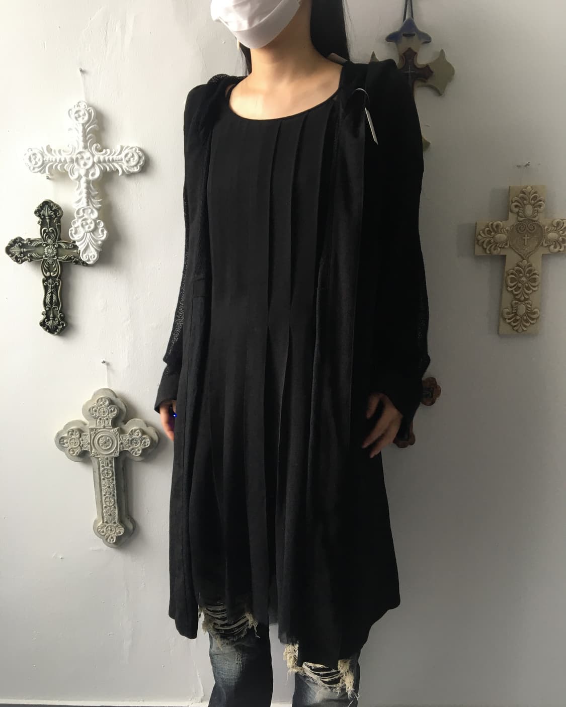 Hood open long cardigan 상품이미지7