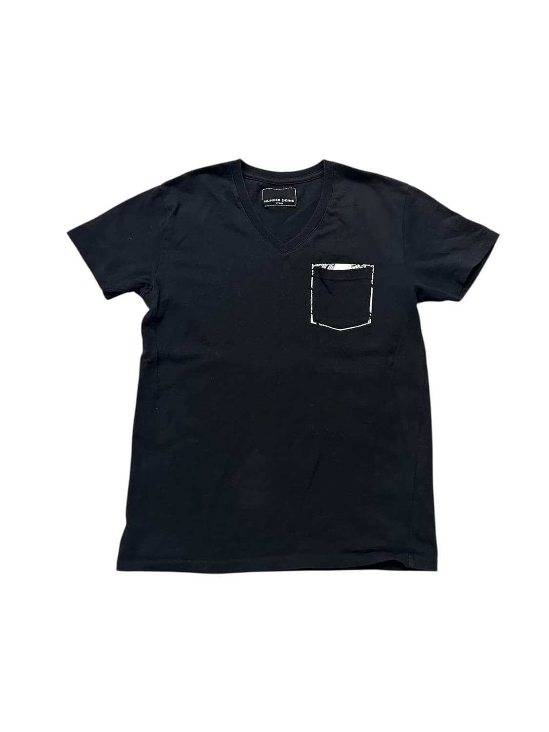 넘버나인 NUMBER (N)INE 블랙 V넥 포켓 티셔츠 상품이미지1