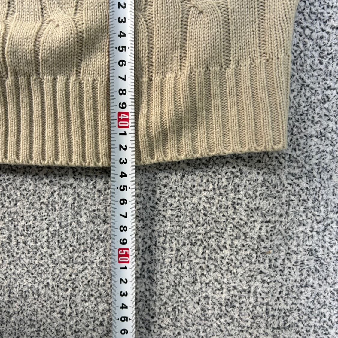 실측 여성 포니로고 크롭 케이블 니트 0423J 상품이미지6