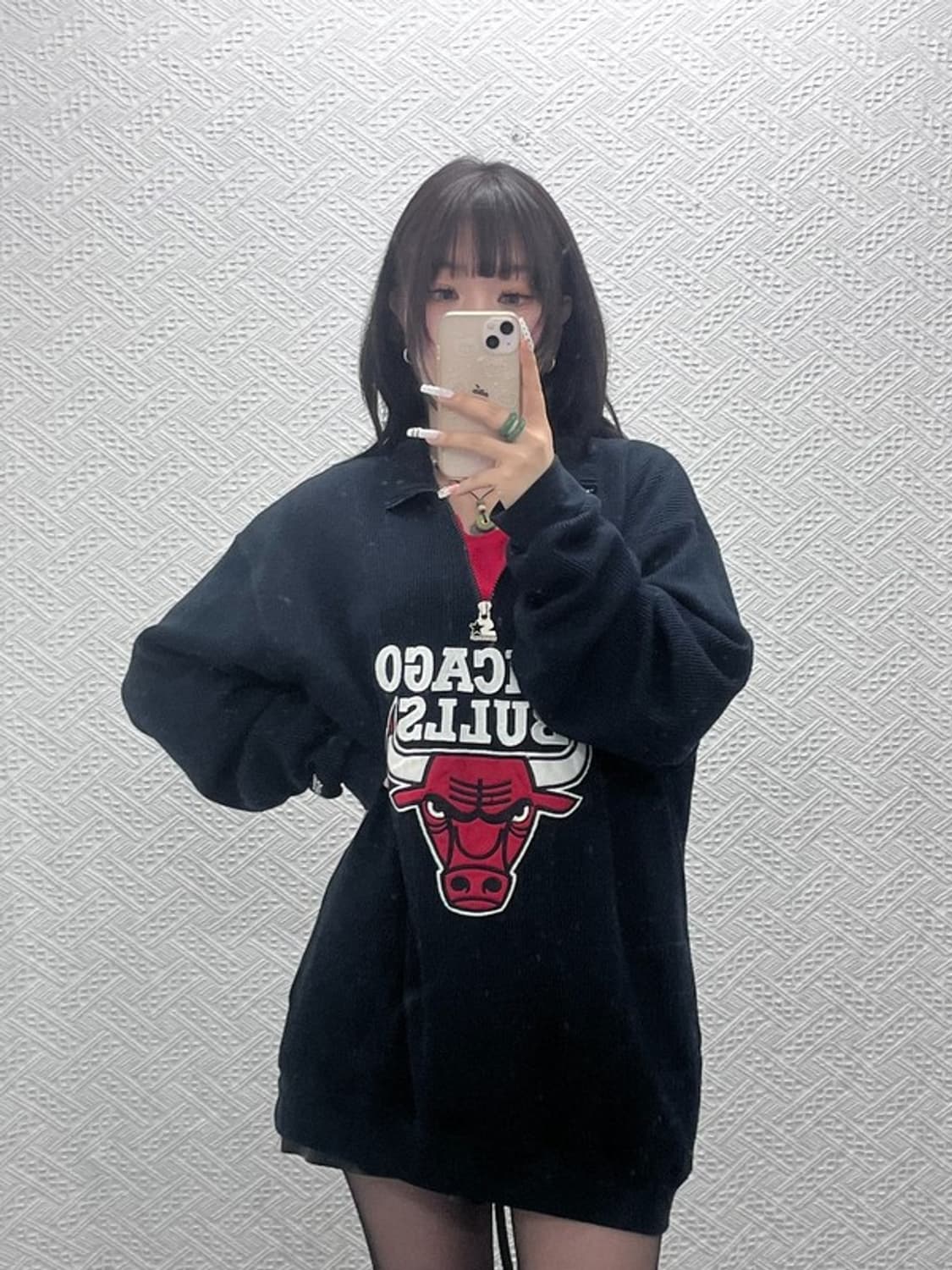 스타터 NBA 올드스쿨 시카고불스 반집업 오버핏 니트 XL C10792 상품이미지1