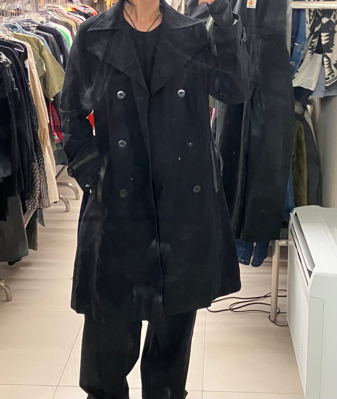 Comme Ca Ism 콤사이즘 블랙 트렌치 코트 상품이미지9