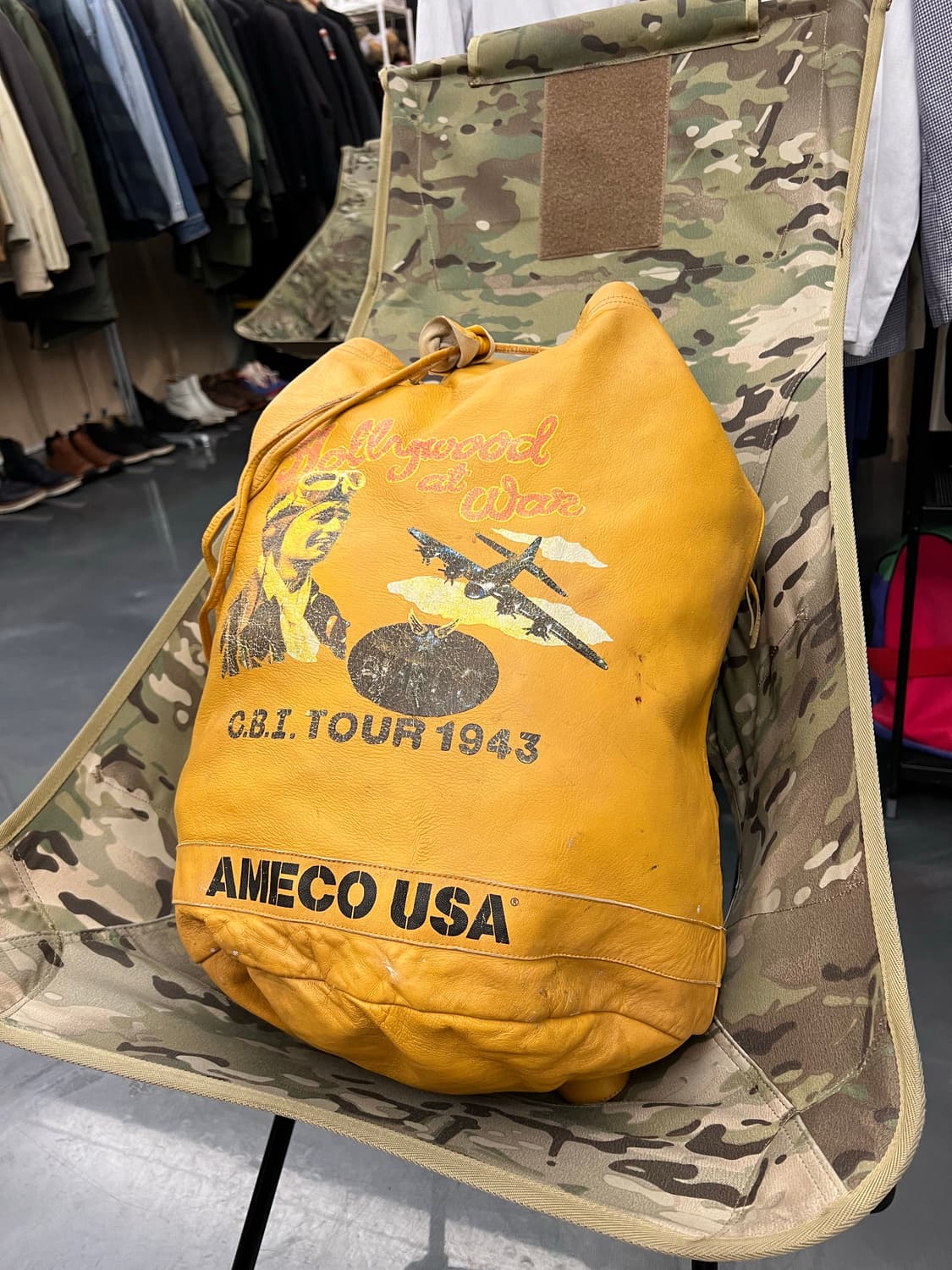 1990s AMECO 아메코 레더 밀리터리 더플백 럭색 백팩 상품이미지3