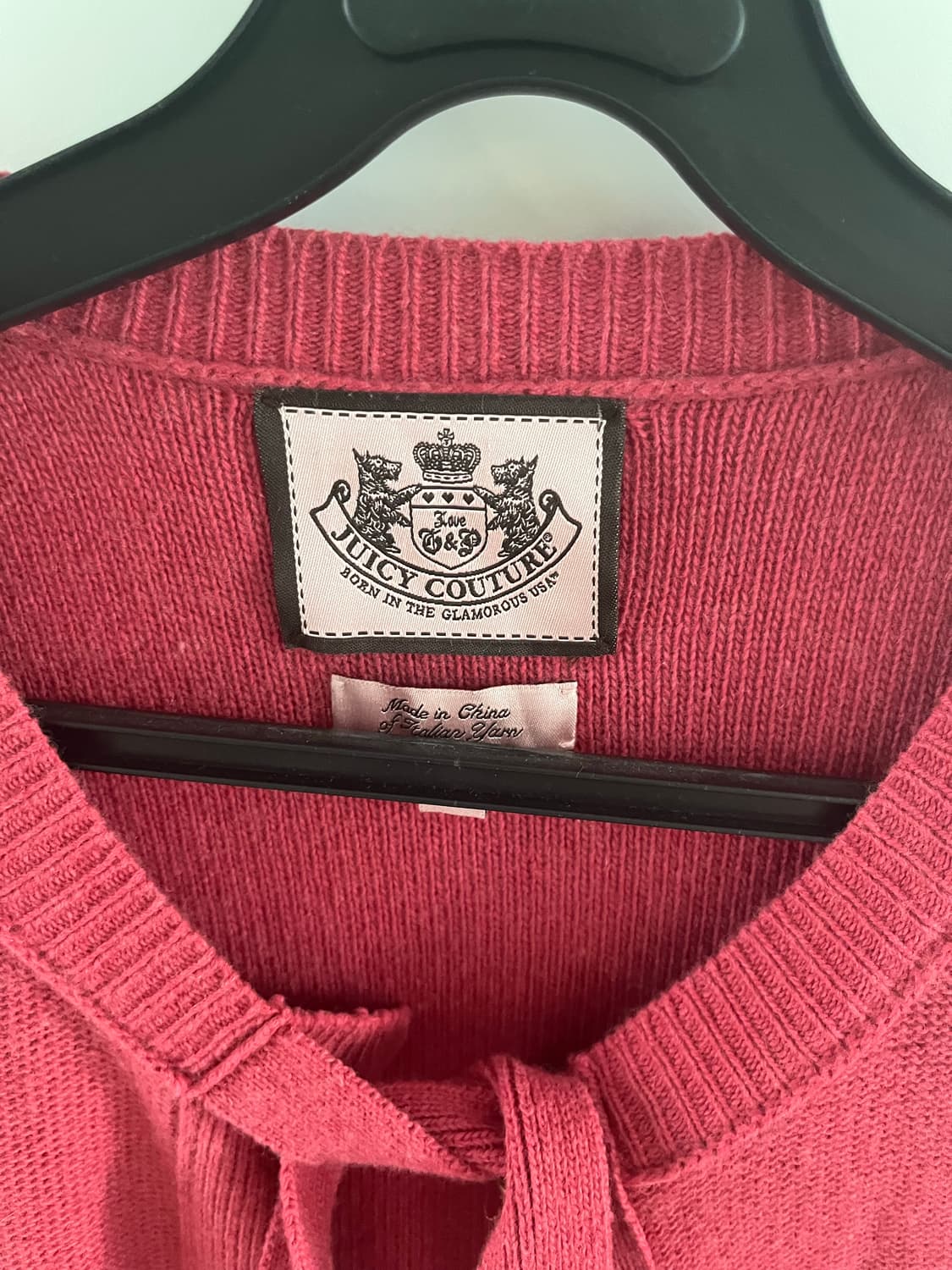 쥬시꾸뛰르 캐시미어 핑크 리본 가디건 상품이미지2