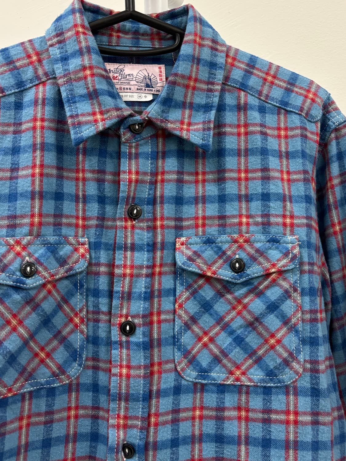 빈티지 블루 체크 셔츠 상품이미지6