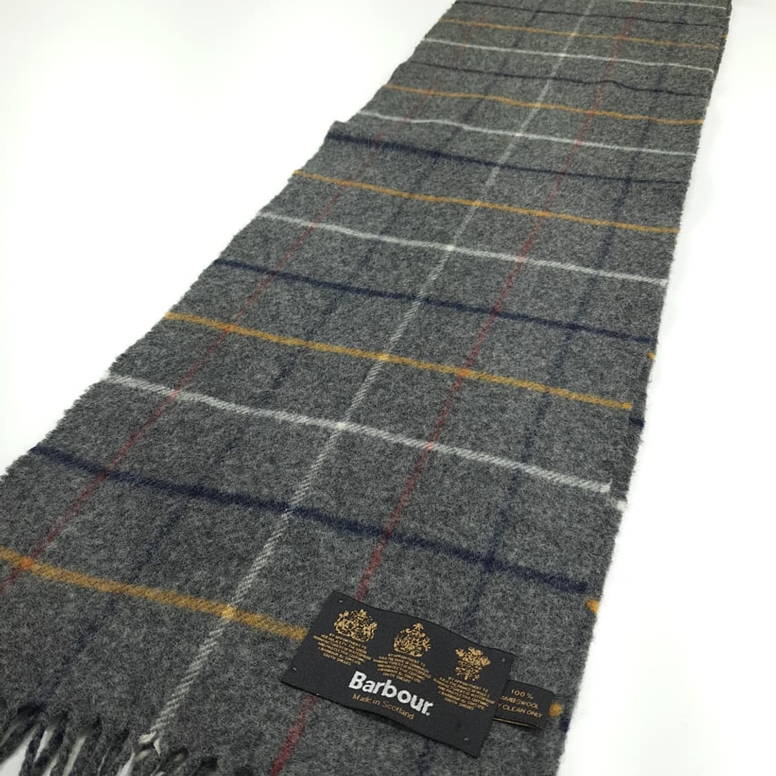 MX242 바버 그레이 윈도우페인 체크 램스울 목도리 머플러 상품이미지2