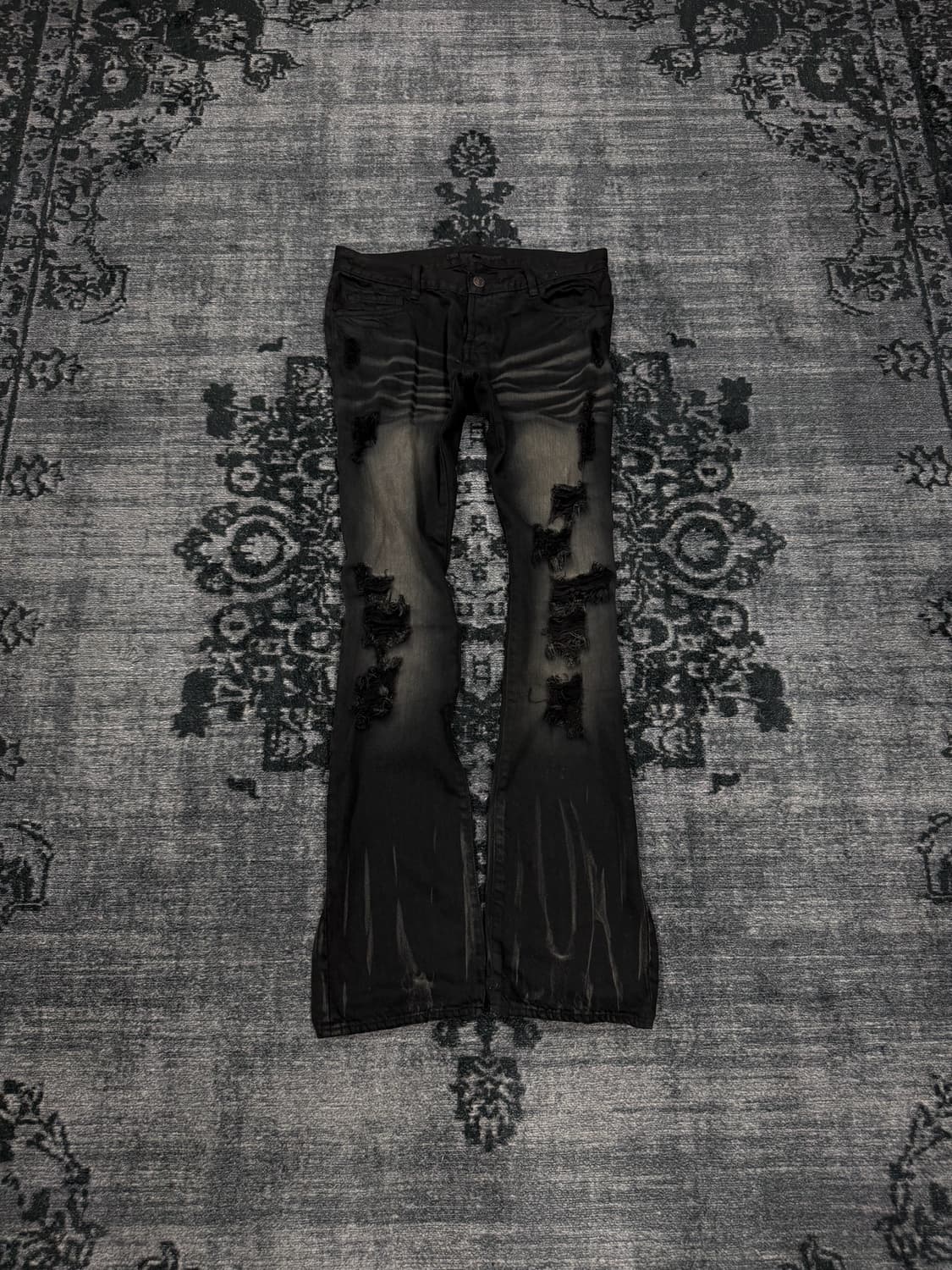 No id hard crashed black washing denim p 상품이미지2